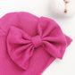 Bqubo Newborn Baby Girls Hats Mittens Set Hospital Hat Beanie Infant Bow Hats Baby Cotton No Scratch Gloves For 0-6 Months
