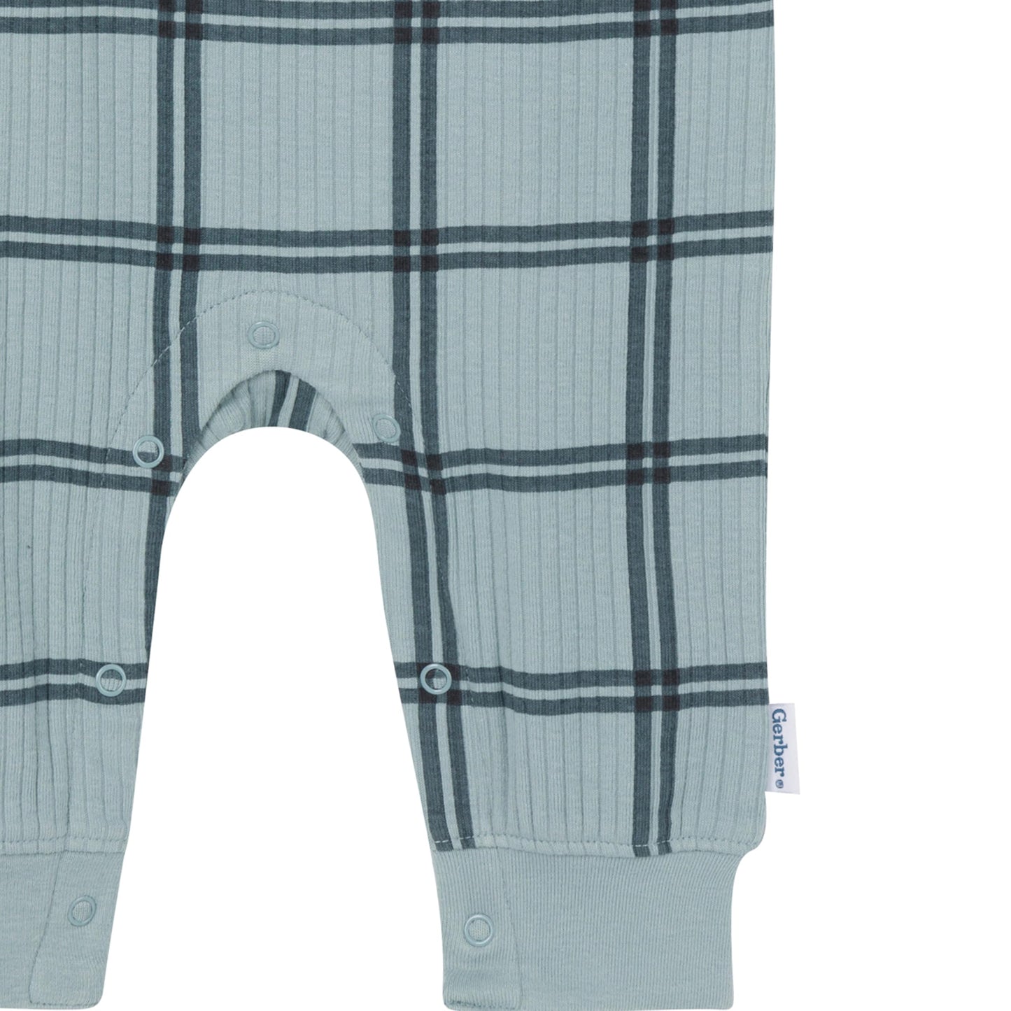 Gerber Modern Moments Baby Boys' Henley Romper, Plaid, 18 Months