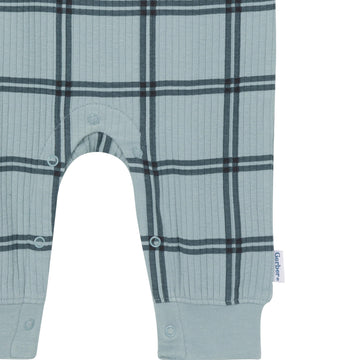 Gerber Modern Moments Baby Boys' Henley Romper, Plaid, 18 Months