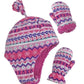 Nice Caps Toddler Baby Winter Hat Mitten Set - Kids Boys Girls Gloves Fleece Sherpa Lined (Fair Isle Print, 4-7 Years)