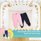 Spasilk Baby Girls Cotton Pull On Footie Pants Leggings With Feet, Pack Of 3, Pink & Gray