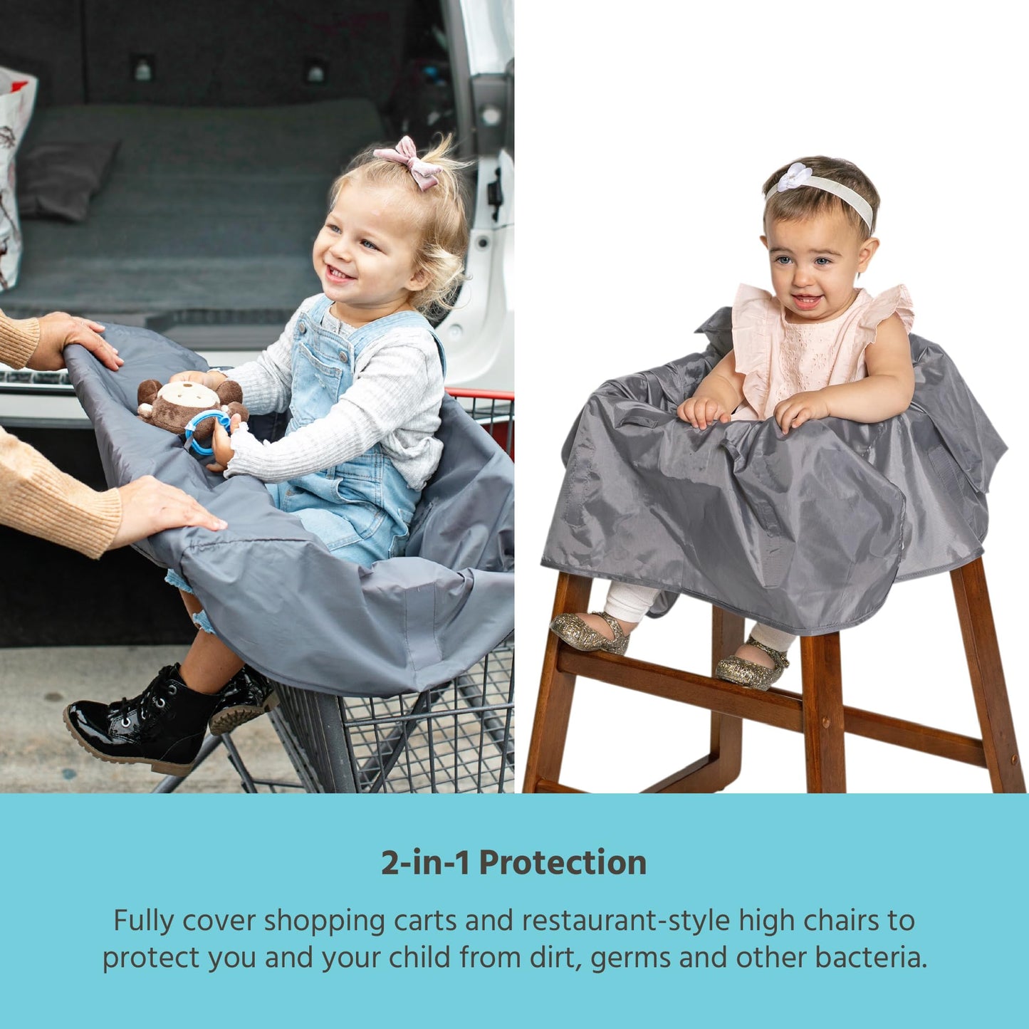 J.L. Childress Healthy Habits By Shopping Cart And High Chair Cover Lightweight Compact Washable Cover To Protect Baby And Toddl