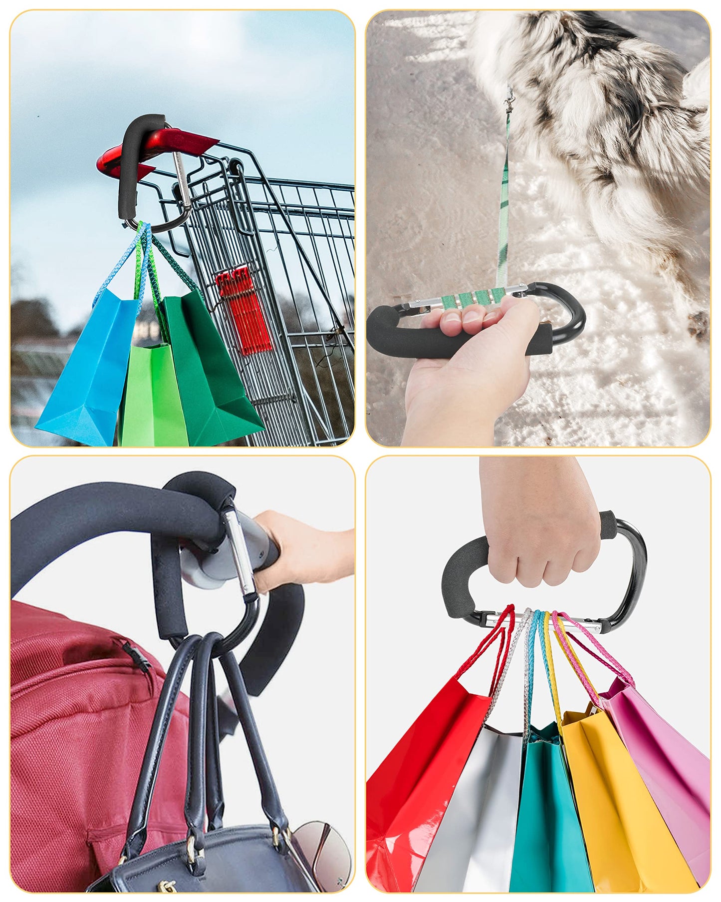 Stroller Hooks, 6.3' Large Stroller Clip, 2 Pack Stroller Hooks For Hanging Bags And Shopping, Stroller Accessories For Mommy,