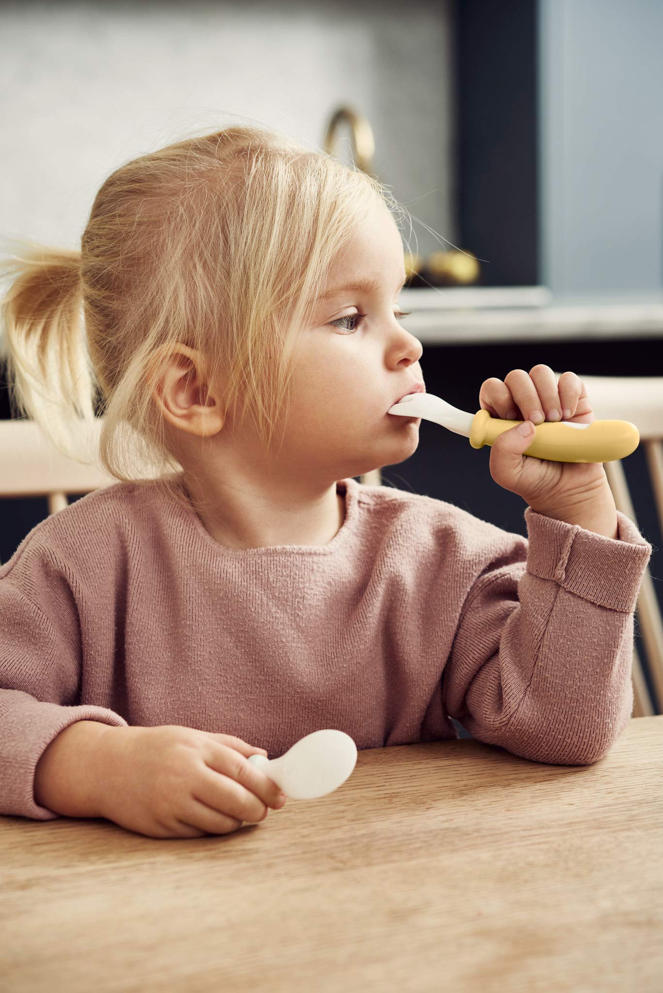 Babybjorn Baby Spoon And Fork, 4 Pcs, Powder Yellow