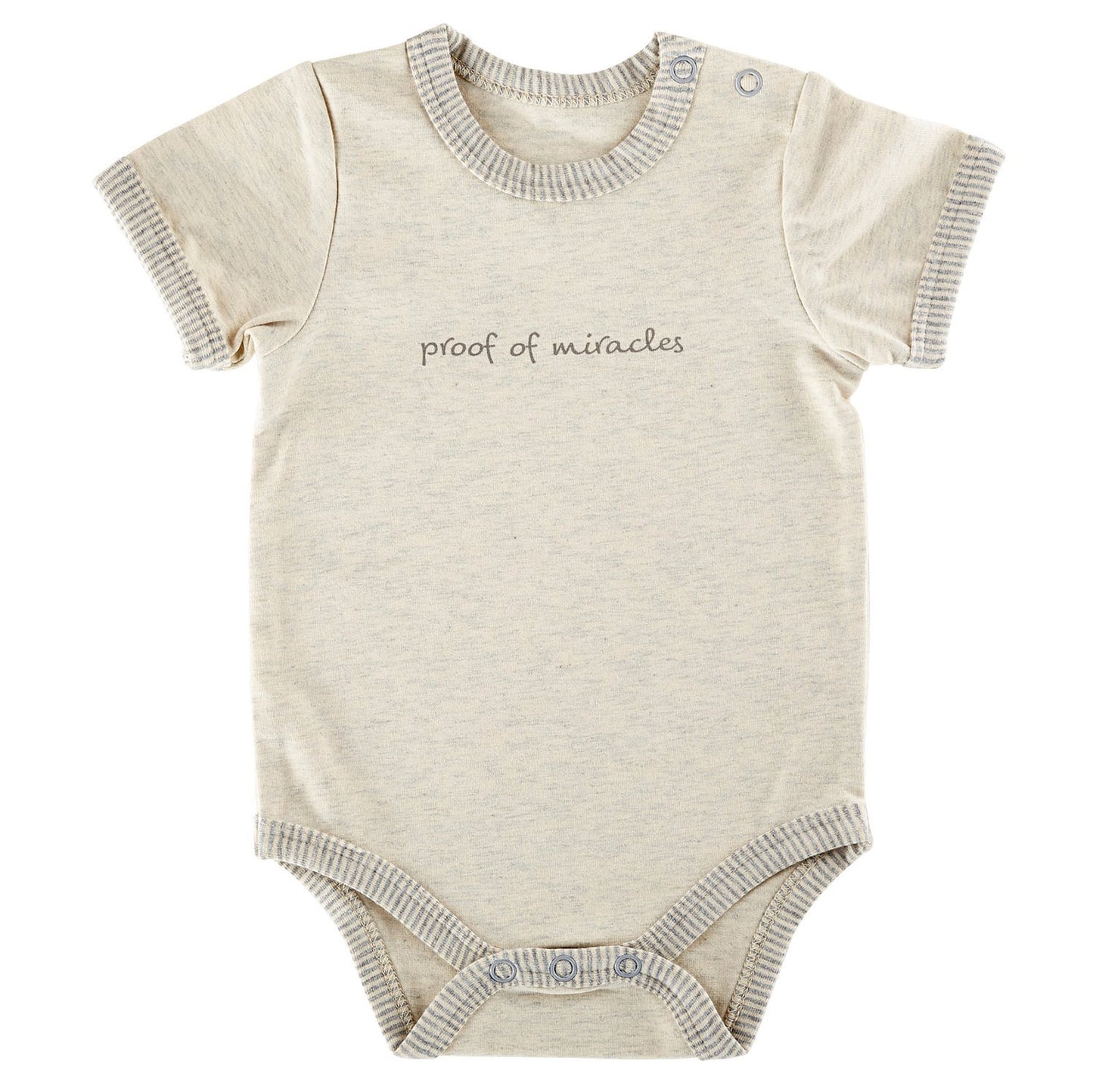 Stephan Baby Inspirational Heather Snapshirt-Style Diaper Cover, Proof Of Miracles, Gray/Cream, 0-3 Months