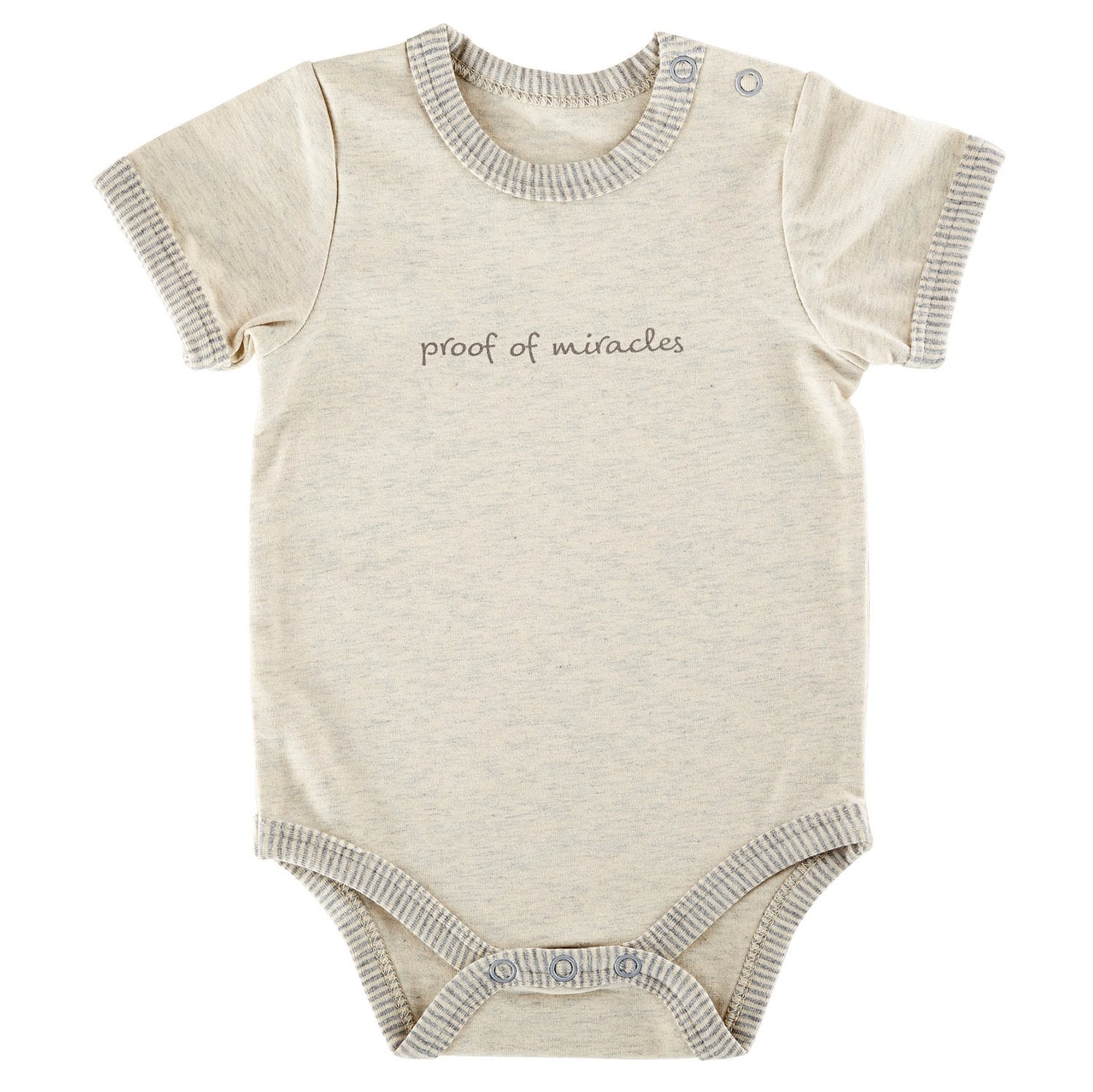 Stephan Baby Inspirational Heather Snapshirt-Style Diaper Cover, Proof Of Miracles, Gray/Cream, 0-3 Months