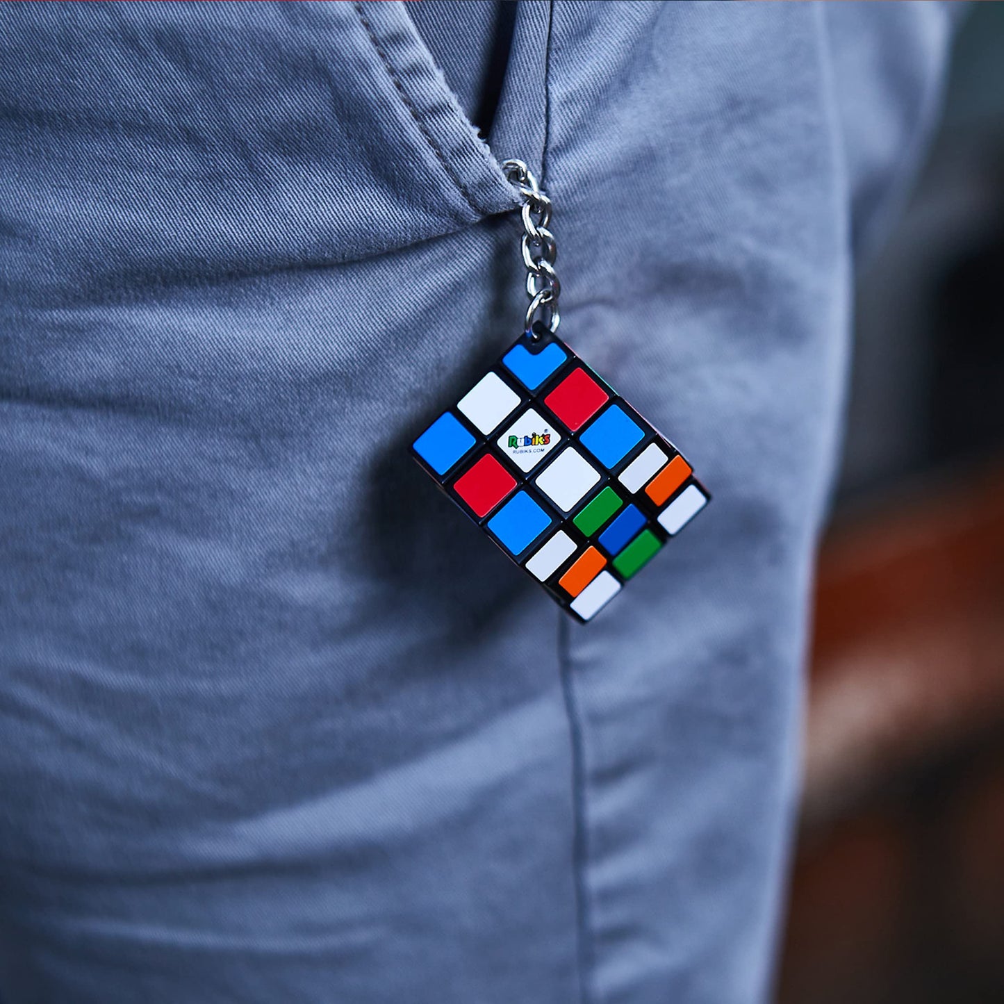 RUBIKS Cube 3 x 3 Key Ring - Colourful Puzzle Game Rubiks - Mini Puzzle 3x3 Orginial Colour Matching - Classic Cube Problem So