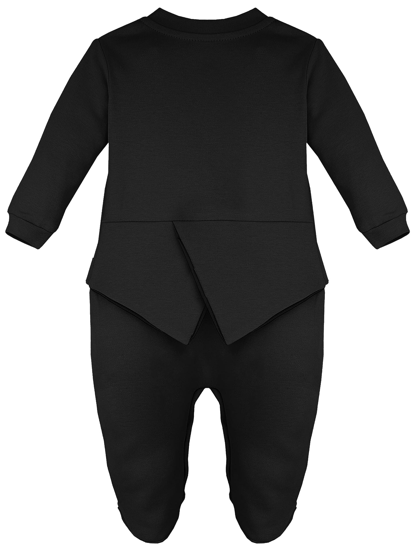 Lilax Baby Boy Gentleman Tuxedo Footie Christmas Holiday Outfit With Bow Tie (Newborn, Black)