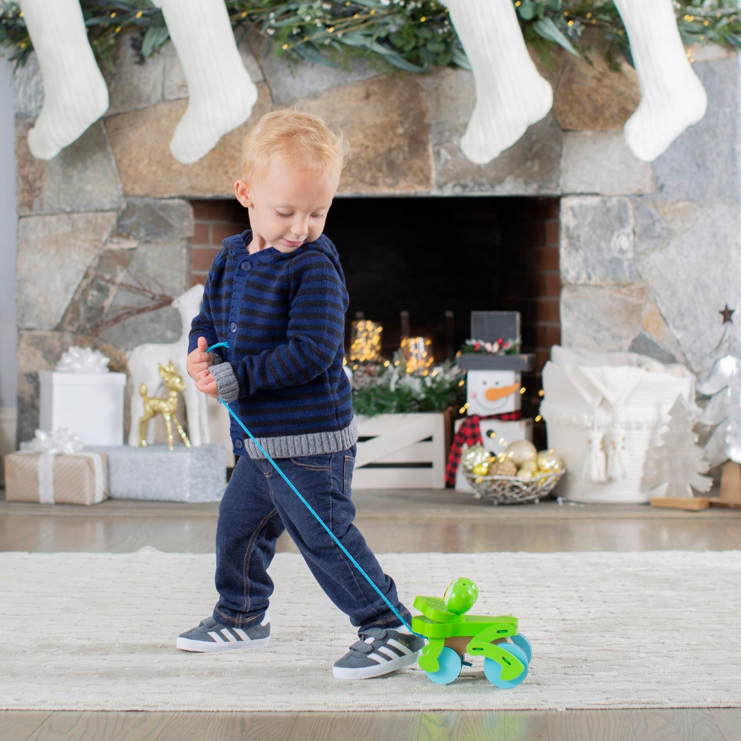 Melissa & Doug First Play Frolicking Frog Wooden Pull Toy