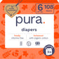 Pura Size 6 Eco-Friendly Diapers (29+ lbs) Totally Chlorine Free (TCF),Hypoallergenic, Soft Organic Cotton, Sustainable, up to 1