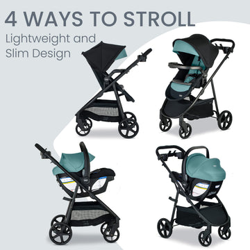 Britax Willow Brook S+ Baby Travel System, Infant Car Seat and Stroller Combo with Alpine Base, ClickTight Technology, SafeWash