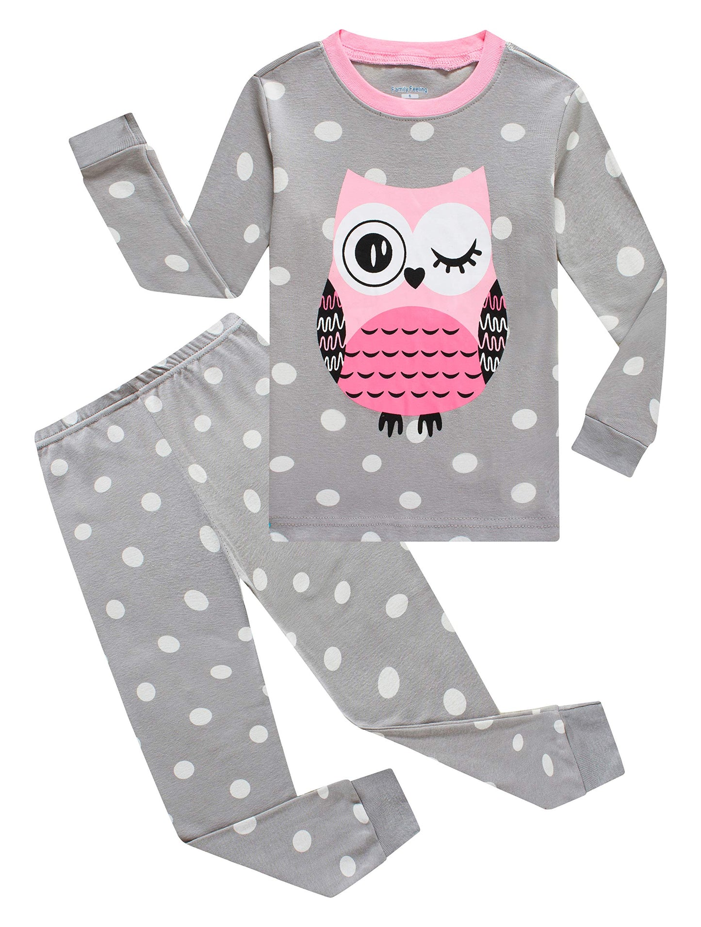 Owl Baby Girls Long Sleeve Pajamas Sets Cotton Pyjamas Infant Kids Pjs Size 12-18 Months