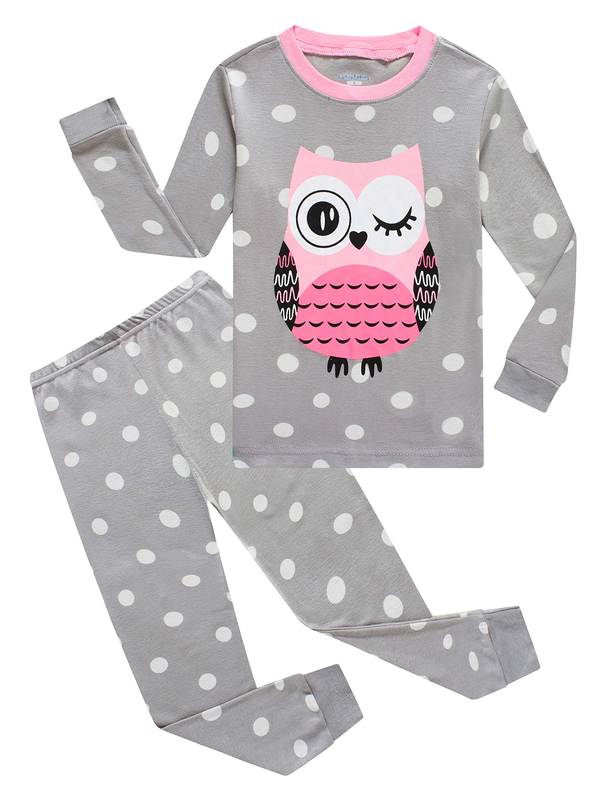 Owl Baby Girls Long Sleeve Pajamas Sets Cotton Pyjamas Infant Kids Pjs Size 12-18 Months