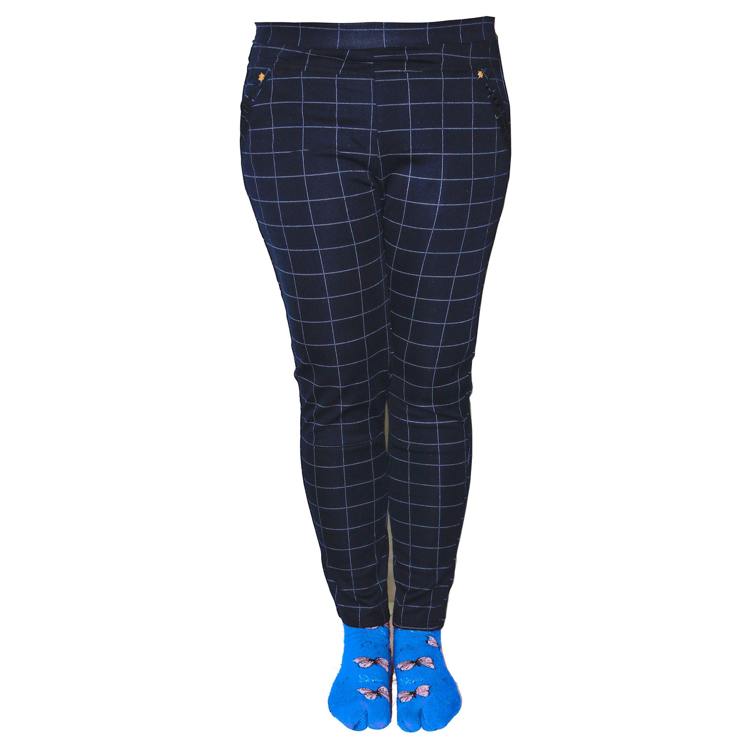 Rapidsflow Blue Check Jeggings For Womens Stretchable/Jeggings For Women Free Size
