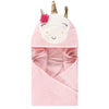 Luvable Friends Unisex Baby Cotton Animal Face Hooded Towel, Unicorn Flower, One Size