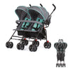 Dream On Me Volgo Twin Umbrella Stroller In Mint, Lightweight Double Stroller For Infant & Toddler, Compact Easy Fold, Large Sto
