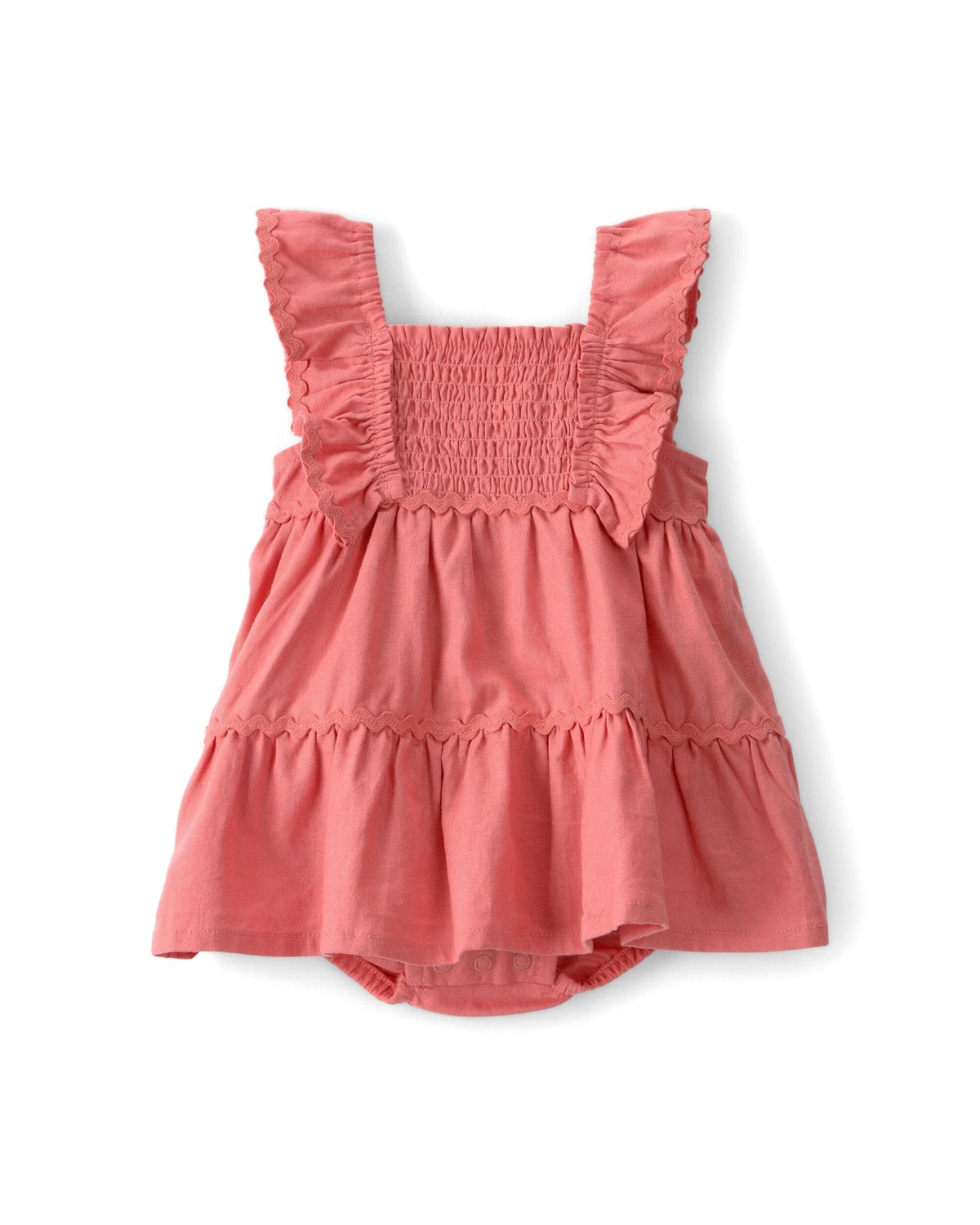 CarterS Baby Girl Ruffle Sleeveless Bodysuit Dress | Soft Breathable Fabric | Button Closure For Easy Diaper Changes | Comforta