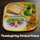 4E'S Novelty Fall Thanksgiving Dinnerware Divided Plates For Kids Melamine Plastic - Set Of 4 Thanksgiving Themed Dishes Plates,