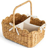 Baby Diaper Caddy Organizer, Large Portable Handmade Nursery Basket w/Removable Divider & Handles, Handwoven Changing Table Stor