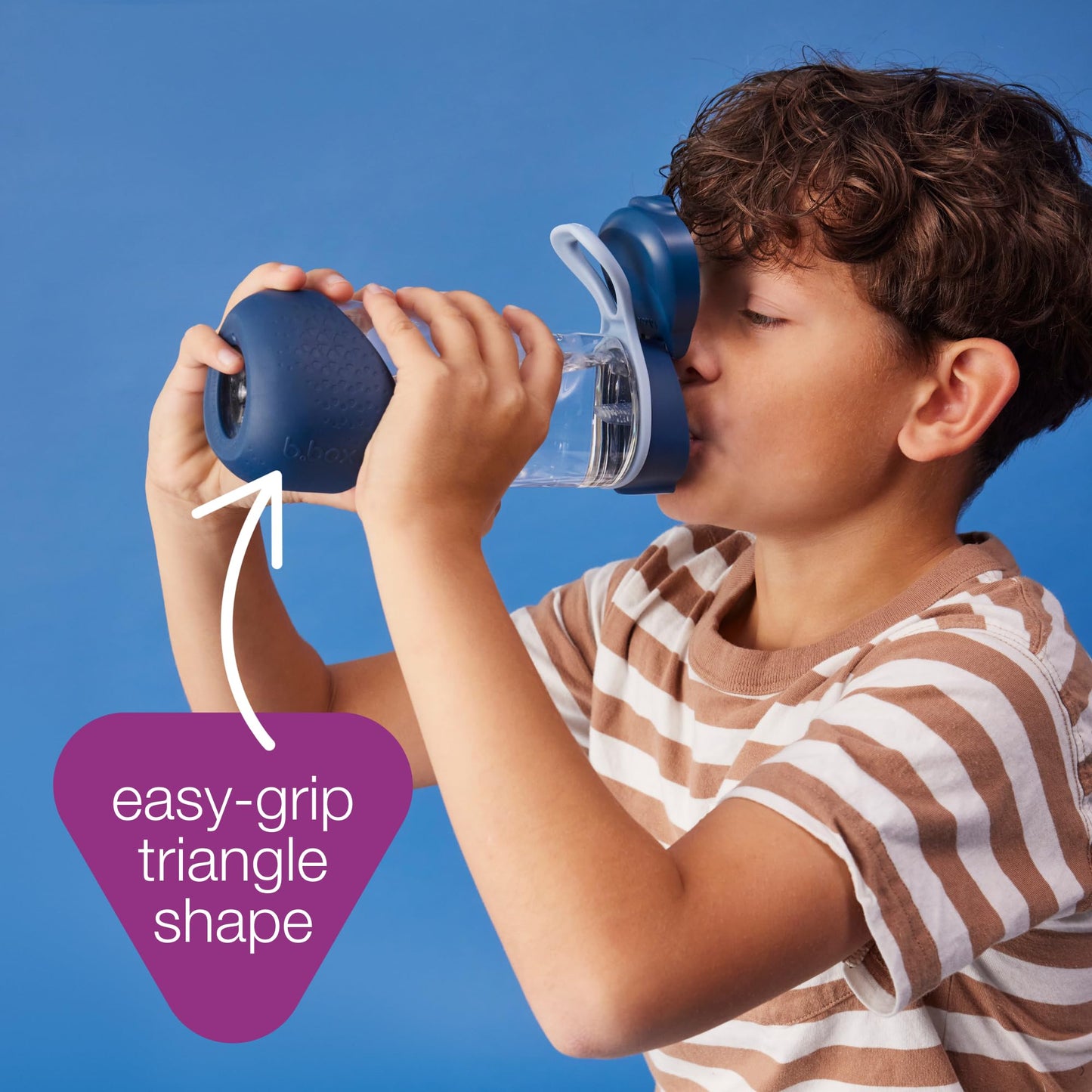 B.Box 15 Oz Sport Spout Kids Water Bottle For School, Sports, Travel, Daycare. Leakproof, Spill Proof, Dishwasher Safe. Easy Gri