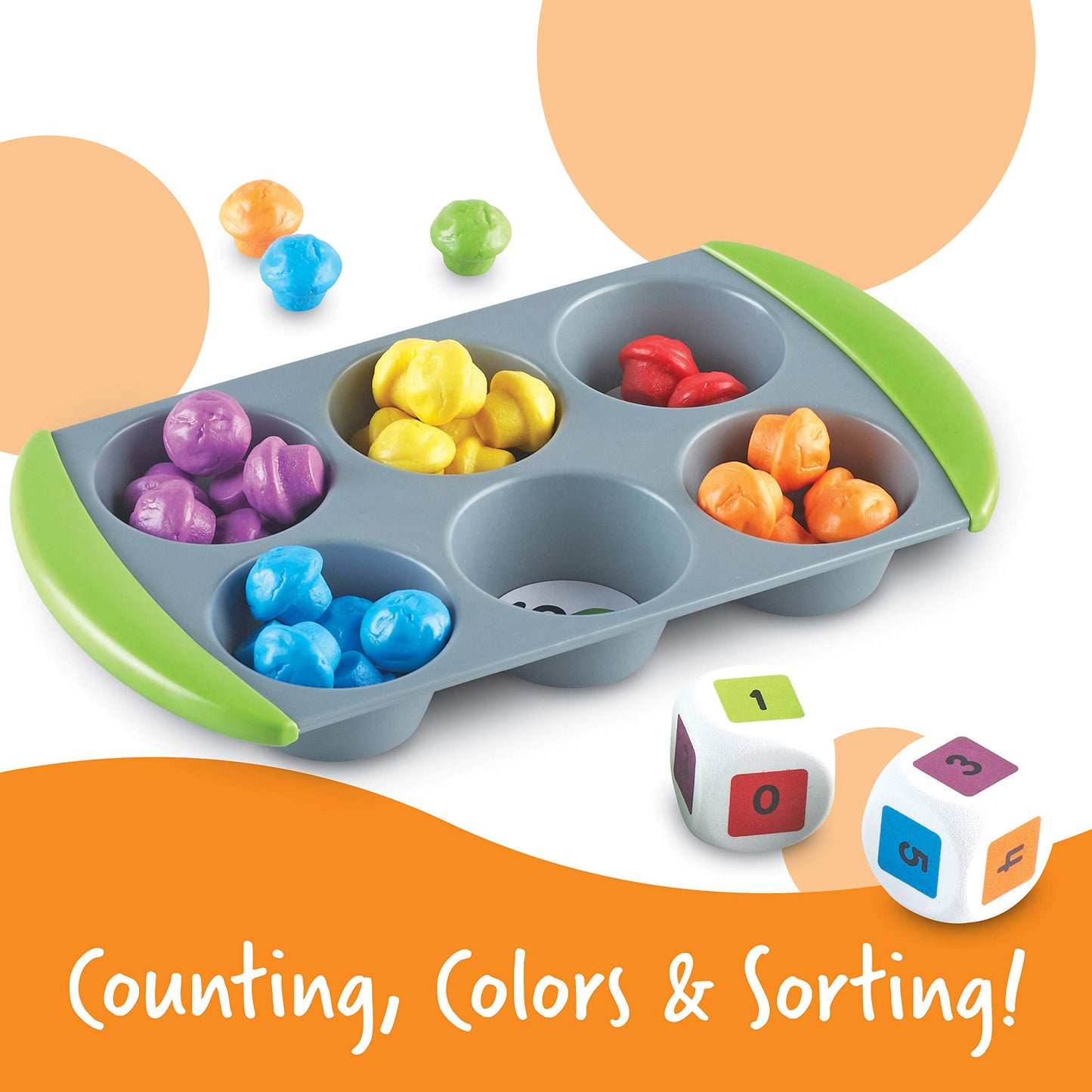 Learning Resources Mini Muffin Match Math Activity Set - 76 Pieces, Ages 3+ Counting Games for Kids, Preschool Learning Toys, Ho