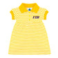 College Baby Striped Game Day Polo Dress With Bloomer - East Carolina Pirates Ecu Logo - Gold/White - 12 Months