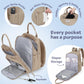 Ruvalino Diaper Bag Backpack, Multifunction Travel Pack Maternity Baby Changing Bags, Large Capacity, Waterproof, Clay