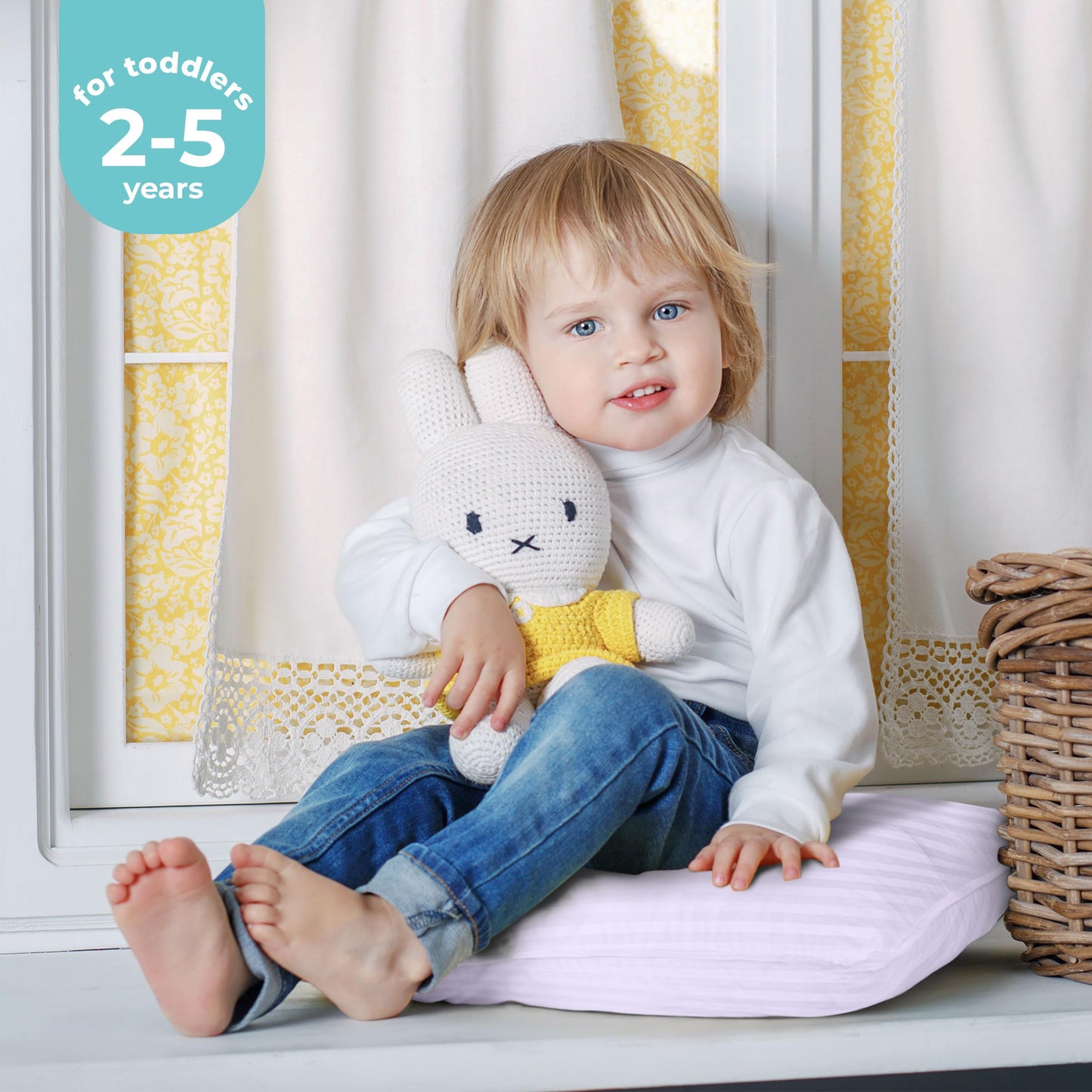 Utopia Bedding Toddler Pillow (Lavender, 2 Pack), 13X18 Pillows For Sleeping, Soft And Breathable Cotton Blend Shell, Small Kids