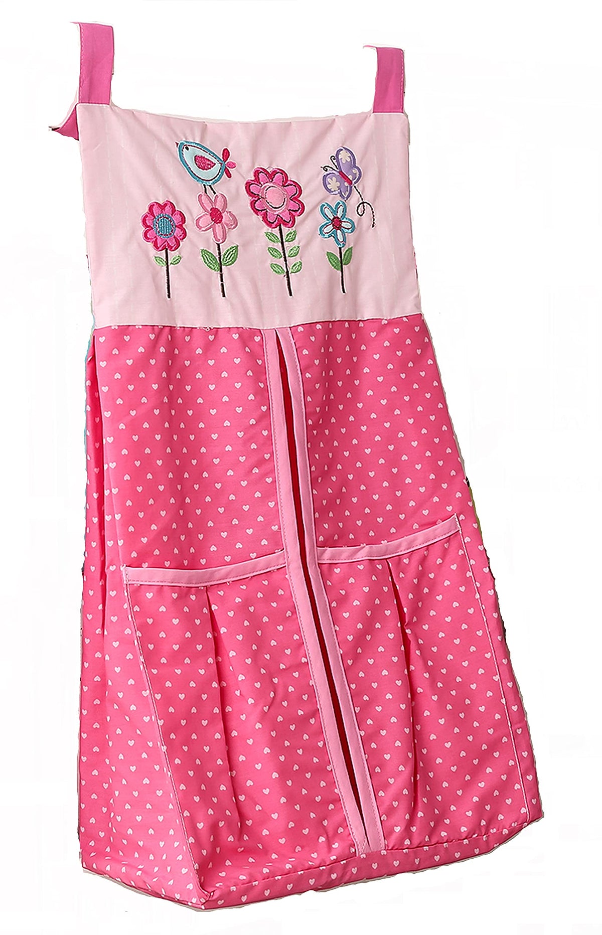 CribMate Floral Butterfly Diaper Organizer  Holds Up to 36 Diapers  Pink, Solid, Newborn Size