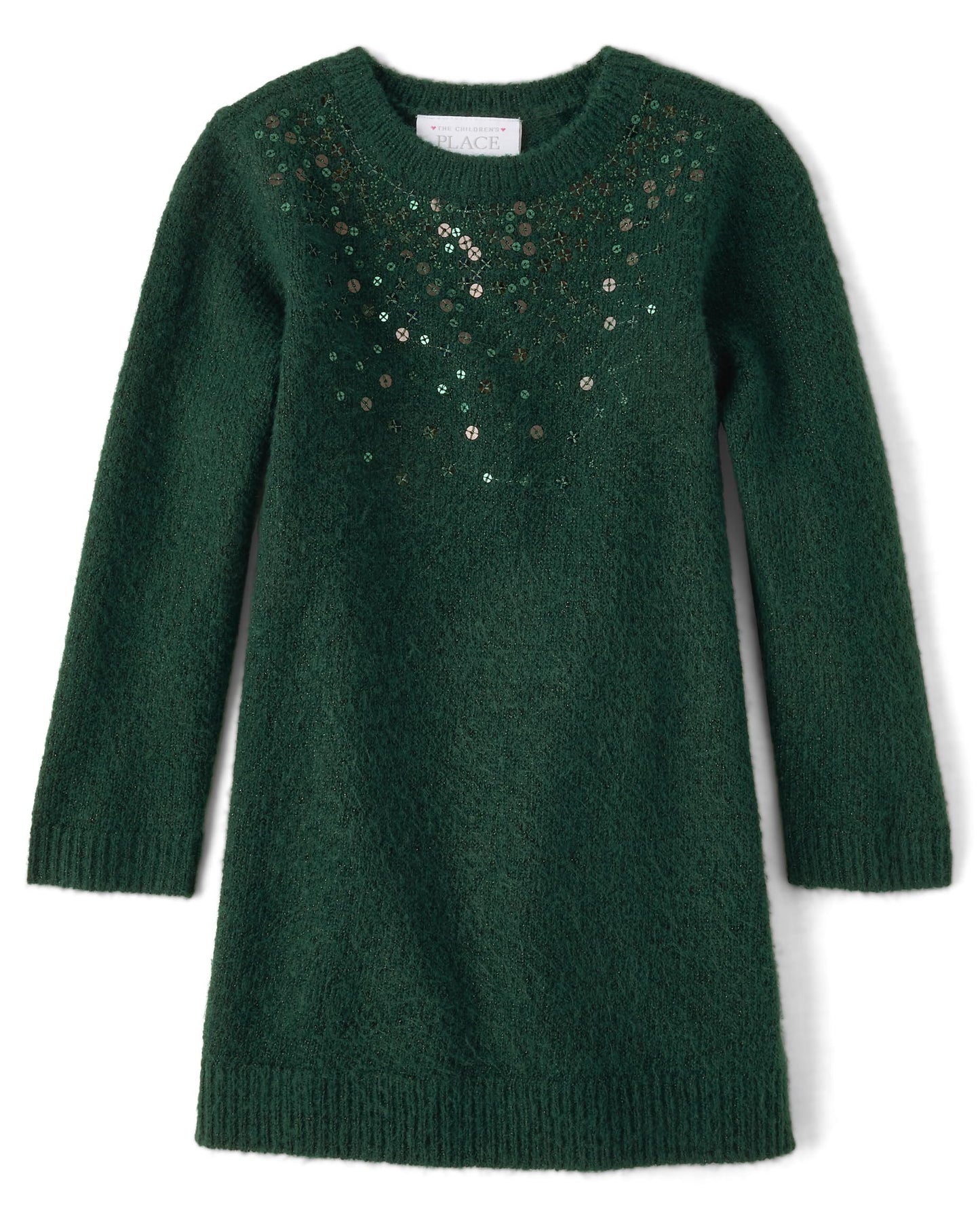 The Children'S Place Baby Girls' And Toddler Long Sleeve Sweater Dress, Forest Green, 5T