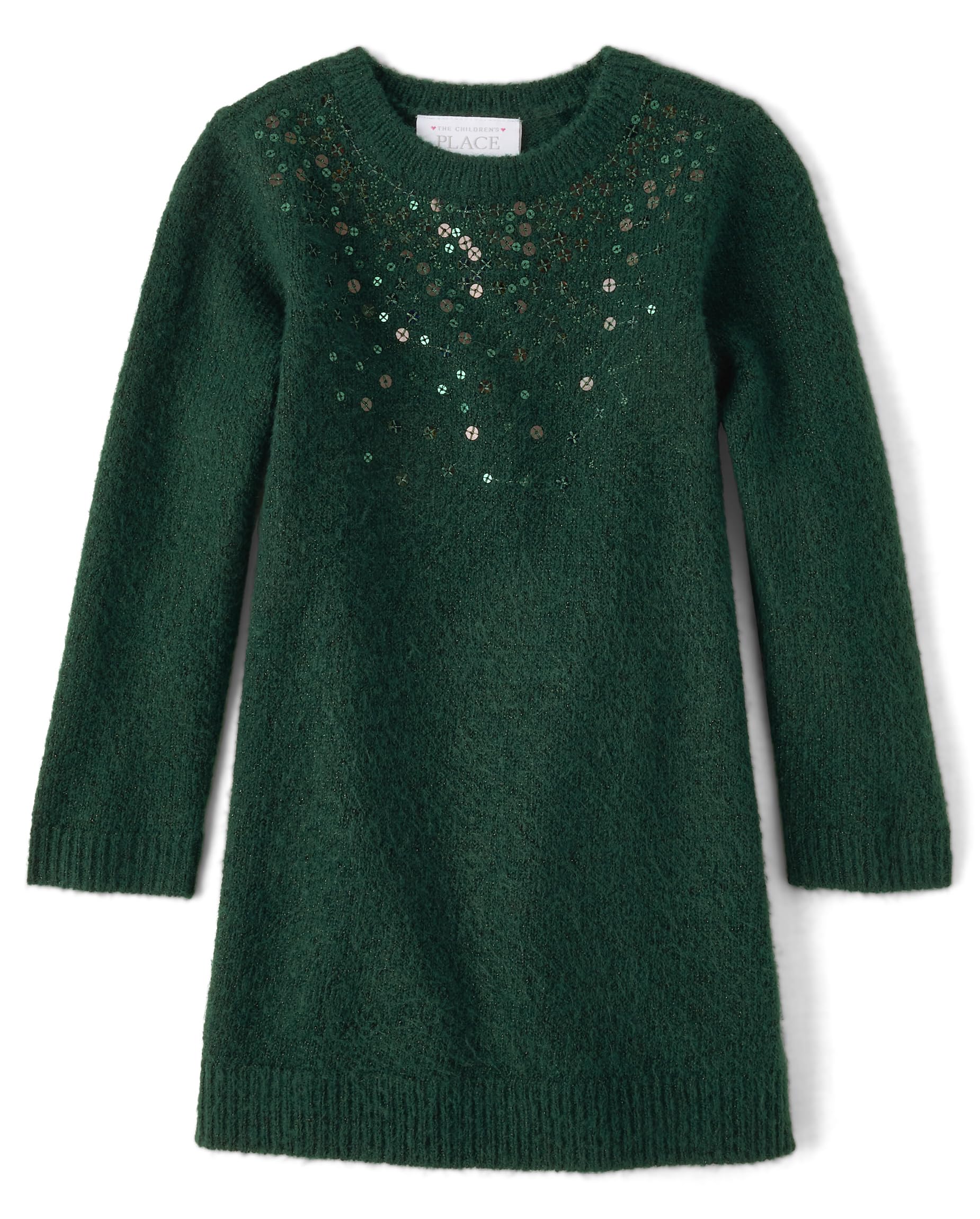 The Children'S Place Baby Girls' And Toddler Long Sleeve Sweater Dress, Forest Green, 5T