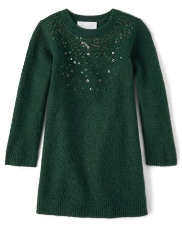 The Children'S Place,And Toddler Sweater Dress,12-18 Months Forest Green