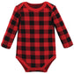 Hudson Baby Unisex Baby Cotton Long-Sleeve Bodysuits Buffalo Plaid Family, 9-12 Months