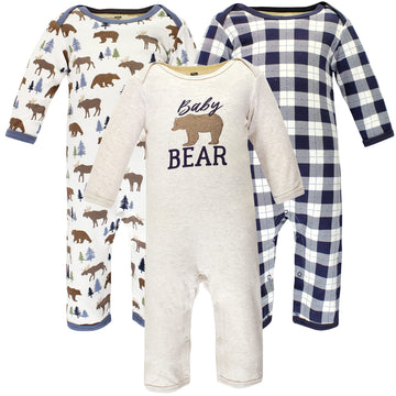 Hudson Baby Girls Cotton Coveralls Rompers, Moose Bear, 3-6 Months Us