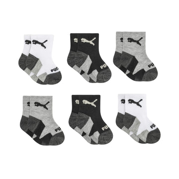 Puma Baby 6 Pack Infant Anklet Socks, Whiteblack, 0-12 Months Us