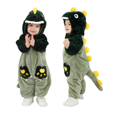 Tonwhar Kids' And Toddlers' Infant Tiger Dinosaur Animal Fancy Dress Costume Outfit Hooded Romper Jumpsuit(1-3 Months/Height:20'