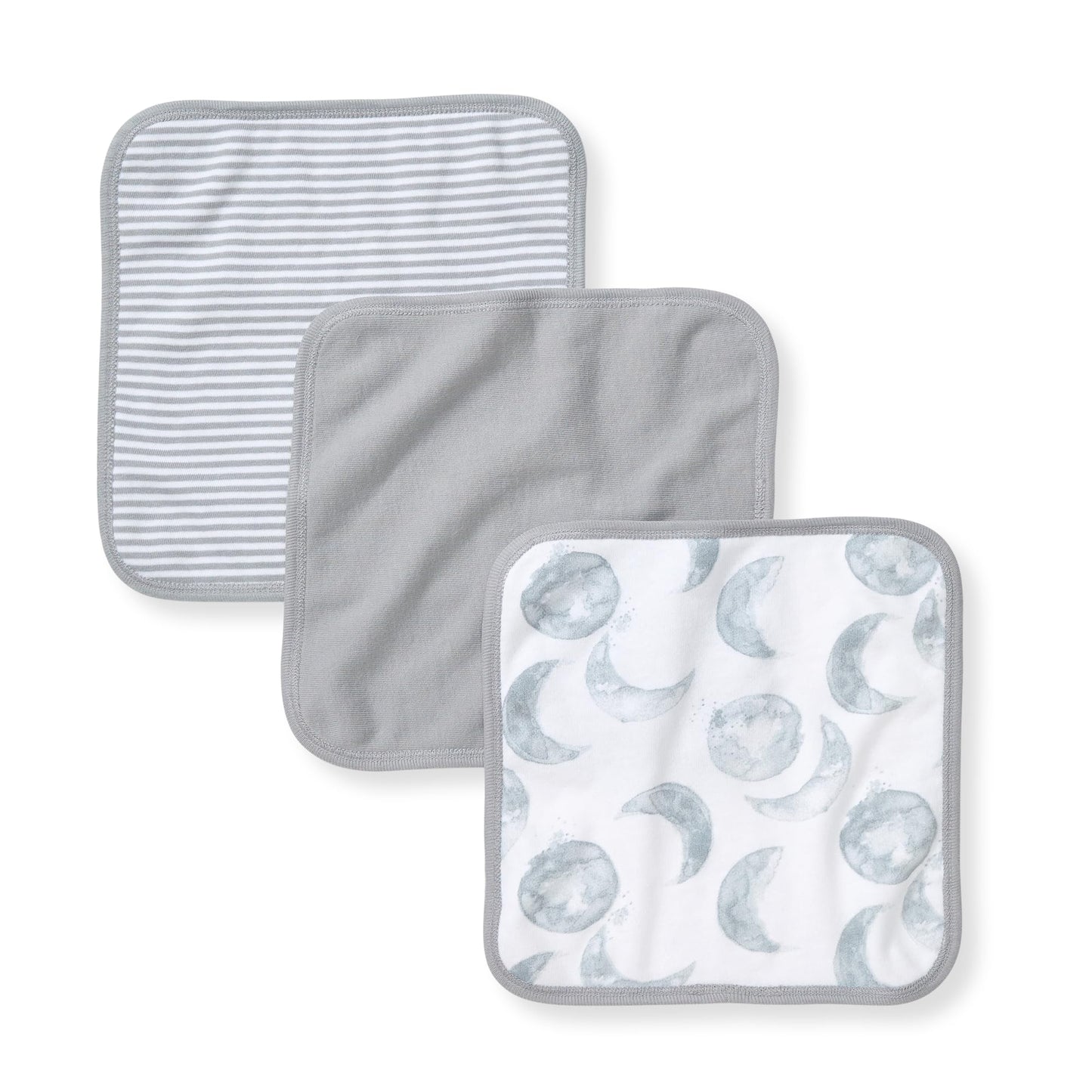 Burts Bees Baby Infant Washcloths, 100% Organic Cotton, Soft and Super Absorbent Knit Terry & Woven Terry Wash Cloth