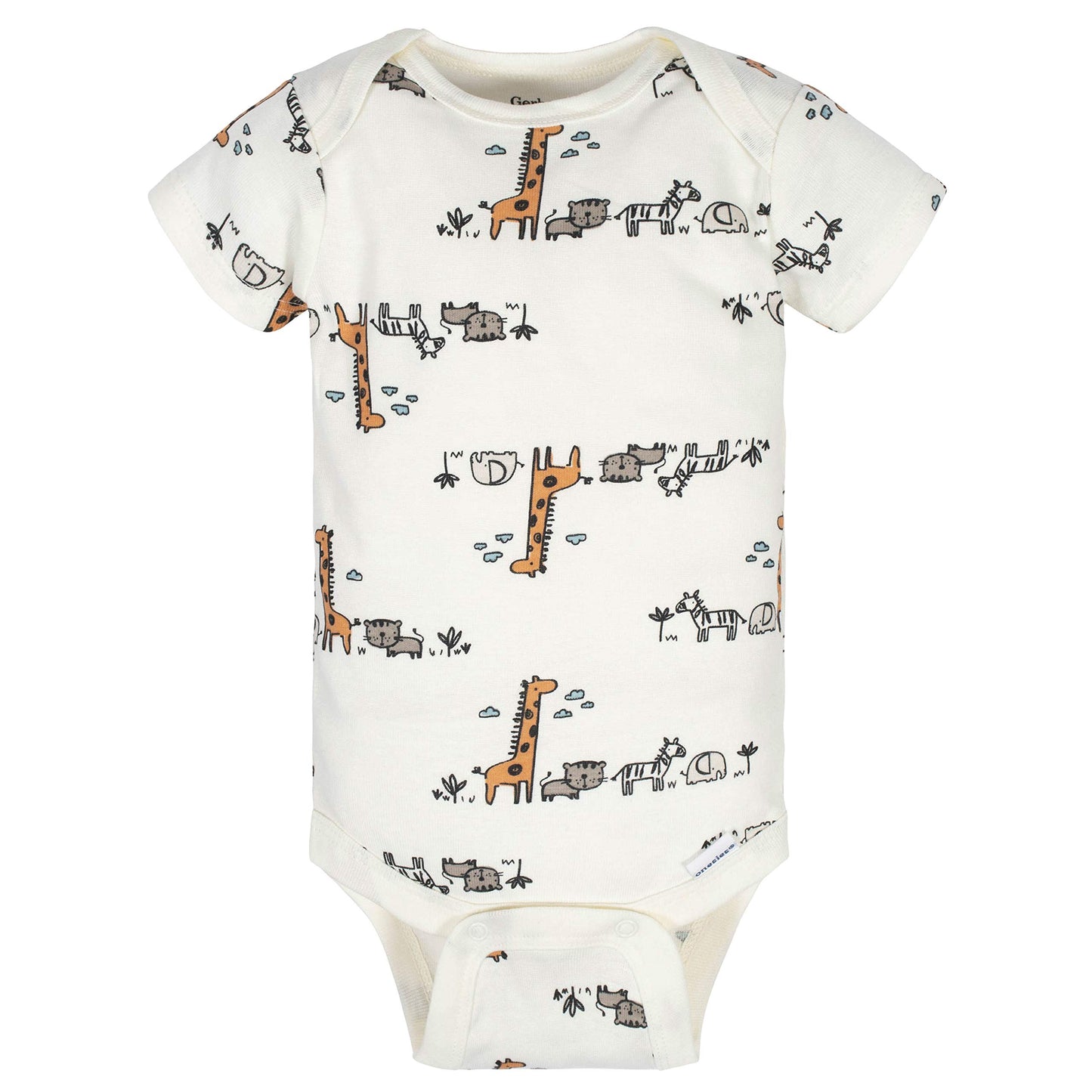Gerber Baby Boy'S 8-Pack Short Sleeve Onesies Bodysuits, Jungle Blue, 3-6 Months