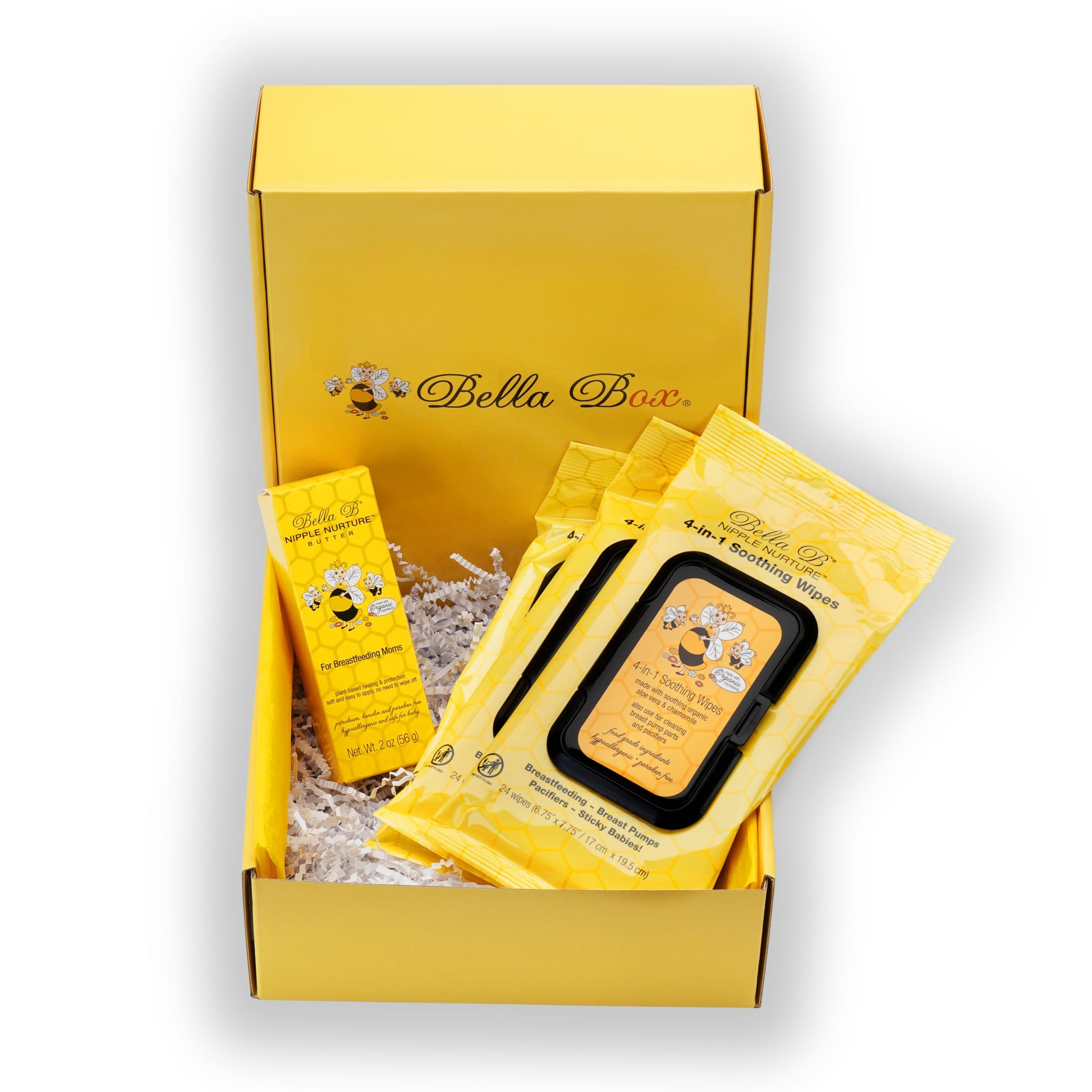 Bella B Gift Set: Nipple Nurture Butter 2Oz And Nipple Nurture Breast Wipes 3-Pack, Gift For Mom, Pregnancy Gift