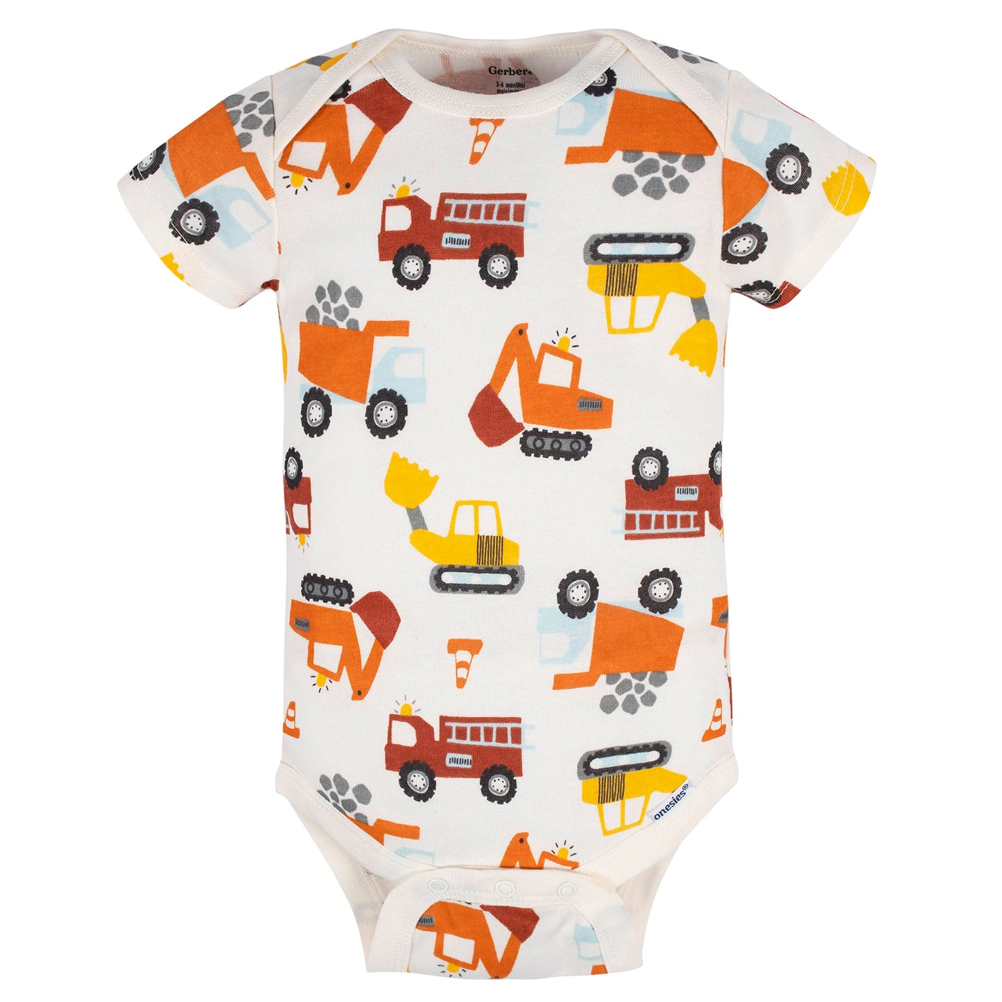 Gerber Baby Boys 8-Pack Short Sleeve Onesies Bodysuits Shirt, Transportation Zone, 3-6 Months US