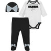 Gerber Nfl Baby Girls' 3Pc Bodysuit, Footed Pant, & Cap Set, Las Vegas Raiders, 6-9 Months