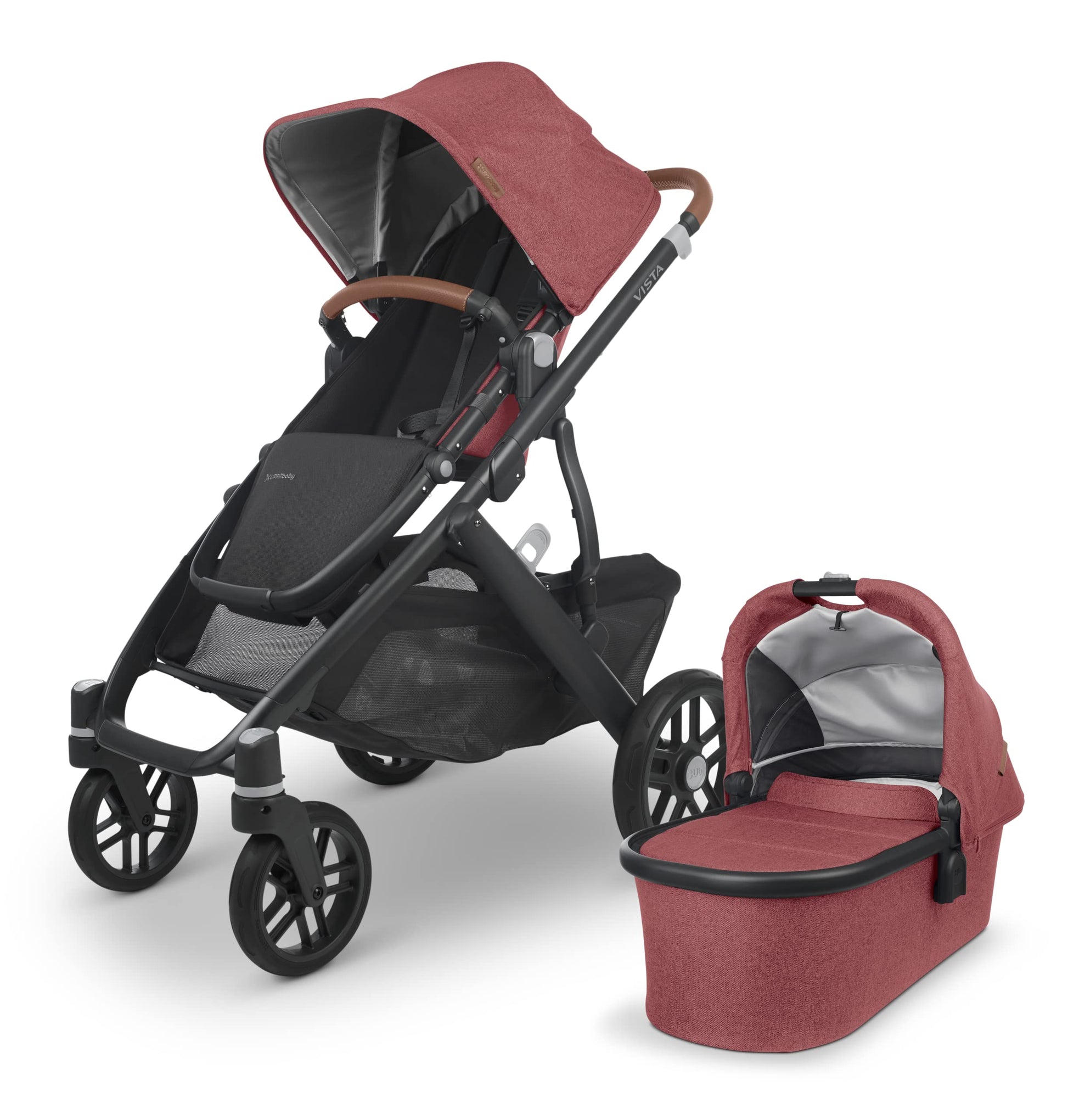 UPPAbaby Vista V2 Stroller / Convertible Single-To-Double System / Bassinet, Toddler Seat, Bug Shield, Rain Shield, and Storage 