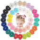 Ded 40Pcs 2.3' Chiffon Flower Hair Bows Clips With Rhinestone Flower Tiny Hair Clips Fine Hair For Girls Infants Toddlers Set O
