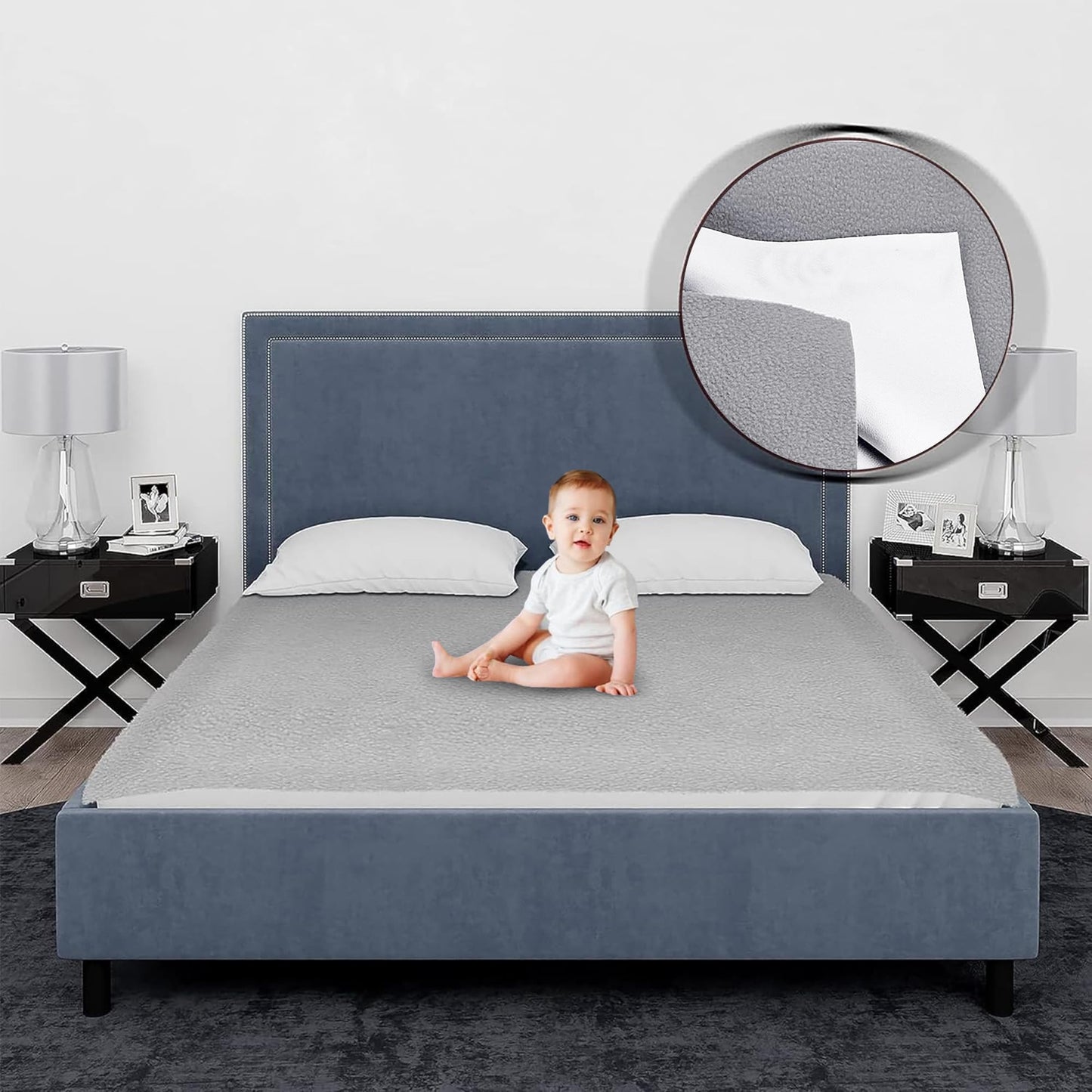 Oyo Baby Waterproof Quick Dry Sheet For Baby| Bed Pad | Baby Bed Protector Sheet For Toddler Children (Double Bed Size (260Cm X 