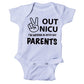 Ink Trendz Peace Out Nicu I'M Going Home With My Parents- Miracle Babies- Nicu Baby Onesie One-Piece Bodysuit (Preemie, Black)