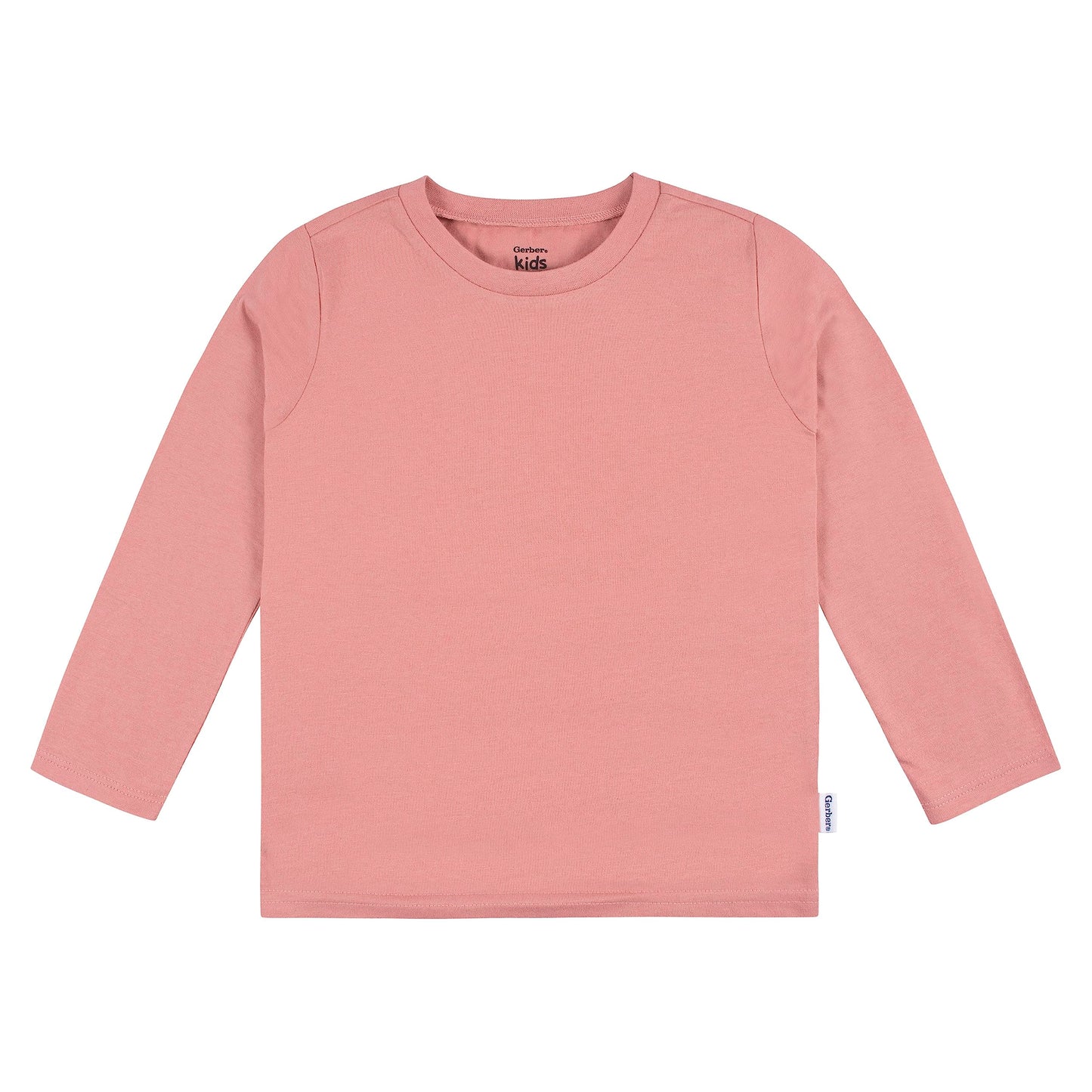 Gerber Baby Toddler 5-Pack Solid Long Sleeve T-Shirts Jersey 160 Gsm, Pink, 6-9 Months