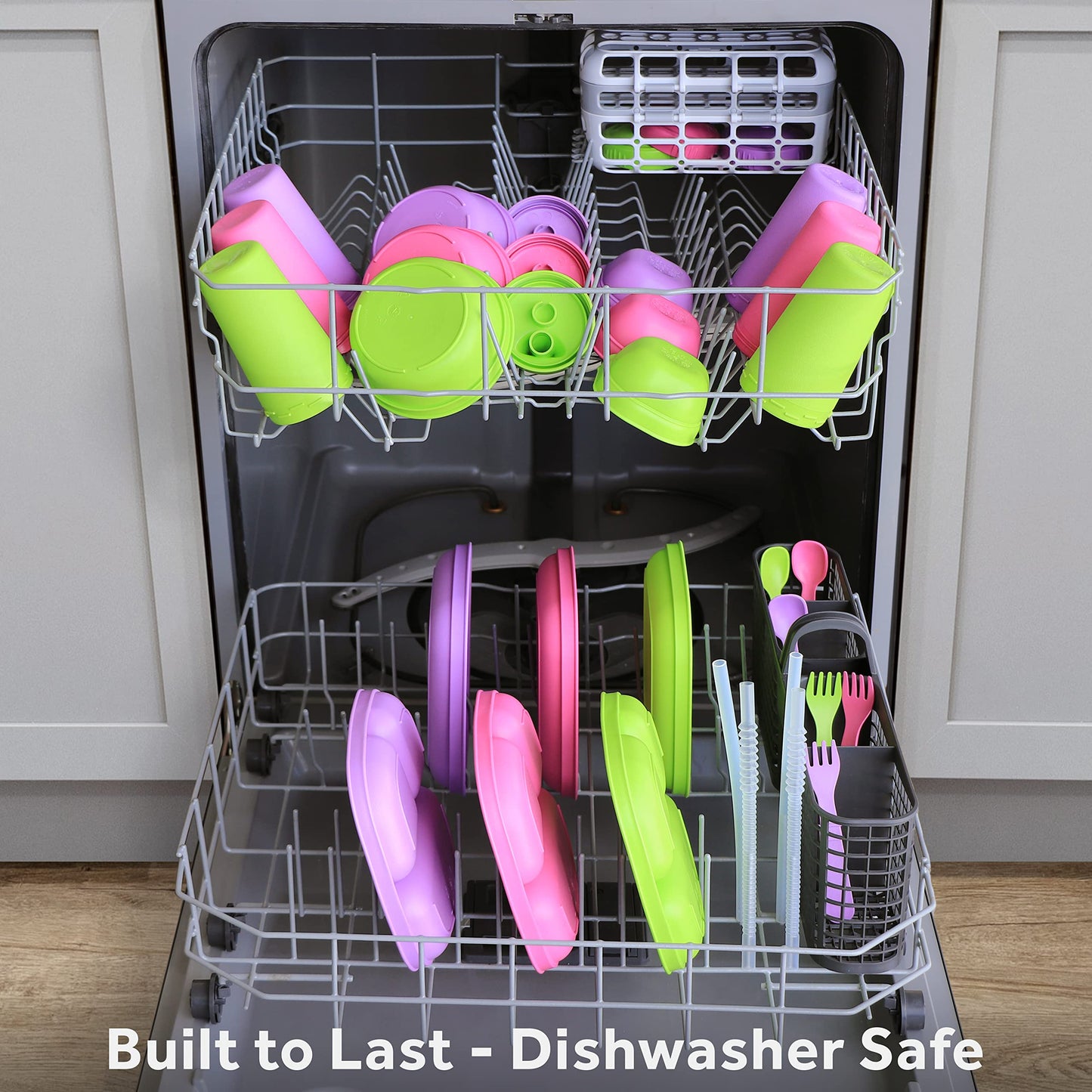 Re-Play Made in USA 7 Deep Walled Divided Plates for Kids, Set of 3 - Reusable 3 Compartment Plates, Dishwasher and Microwave Sa