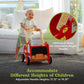 Wooden Baby Walker With Wheels - Baby Walkers For Boys Fire Truck Walker Baby - Walker For Baby Boy With Rigged Handles - Adjust