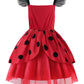 Reliparty Sleeveless Ladybird Dress For Girls With Bag For Kids Dress Up Birthday Halloween Christmas,150