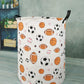 KUNRO Large Sized Round Storage Basket Waterproof Coating Organizer Bin Laundry Hamper for Nursery Clothes Toys (Balls)